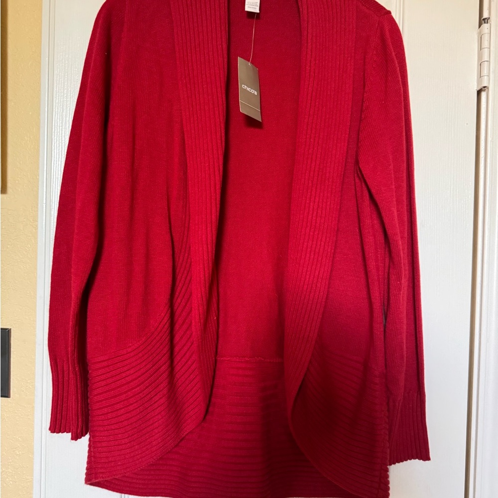 Chicos Cardigan Red Size 1 New with tags